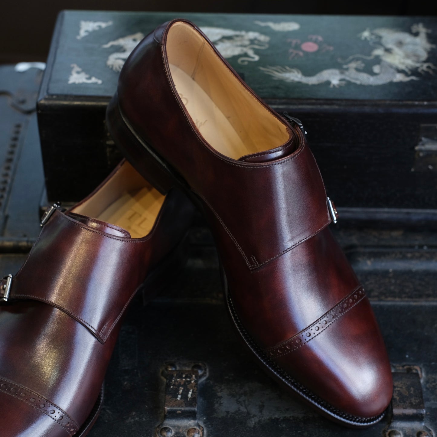 TLB Mallorca Artista Punched Cap Toe Double Monk Strap (Goya)