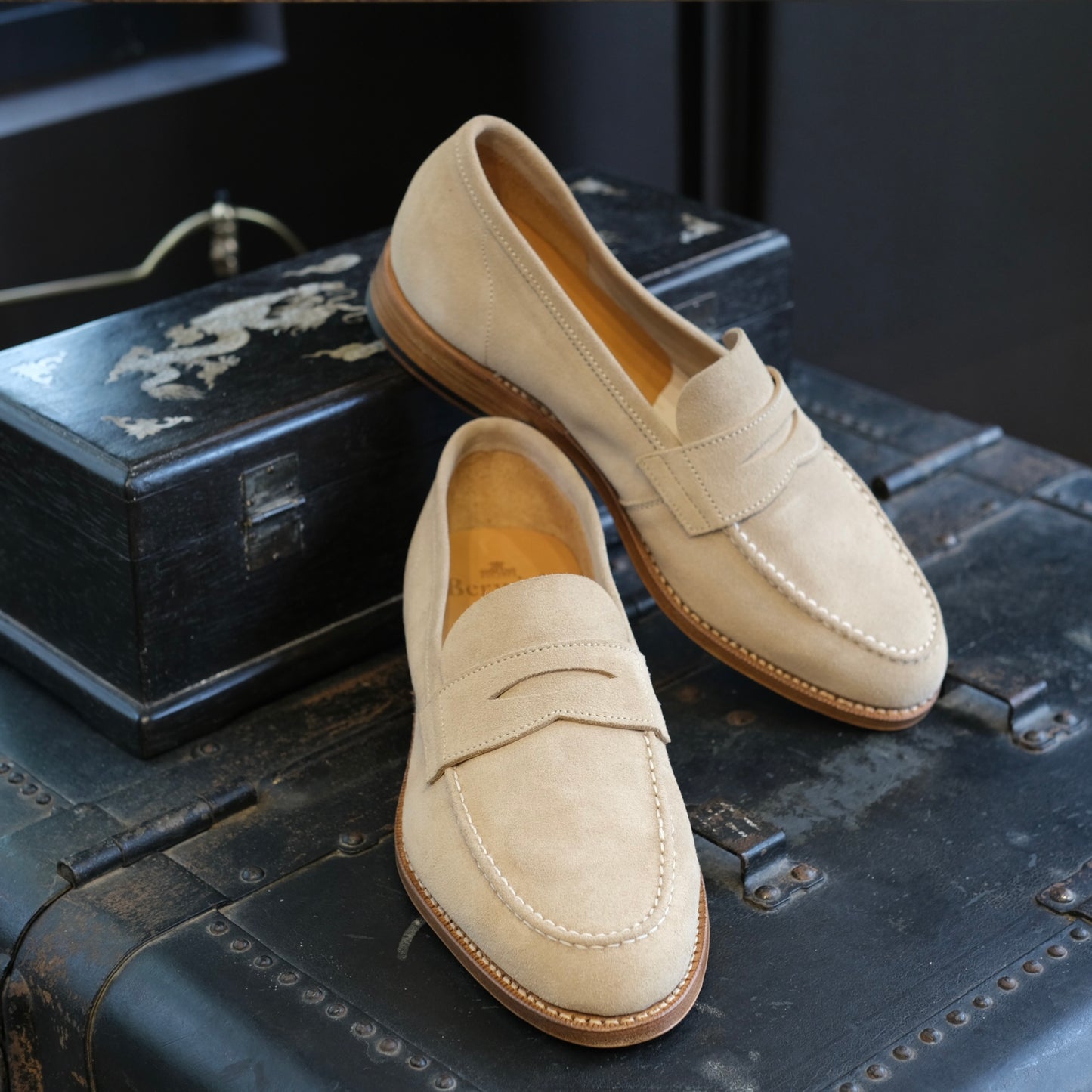 Berwick1707 Suede Unlined Penny Loafer