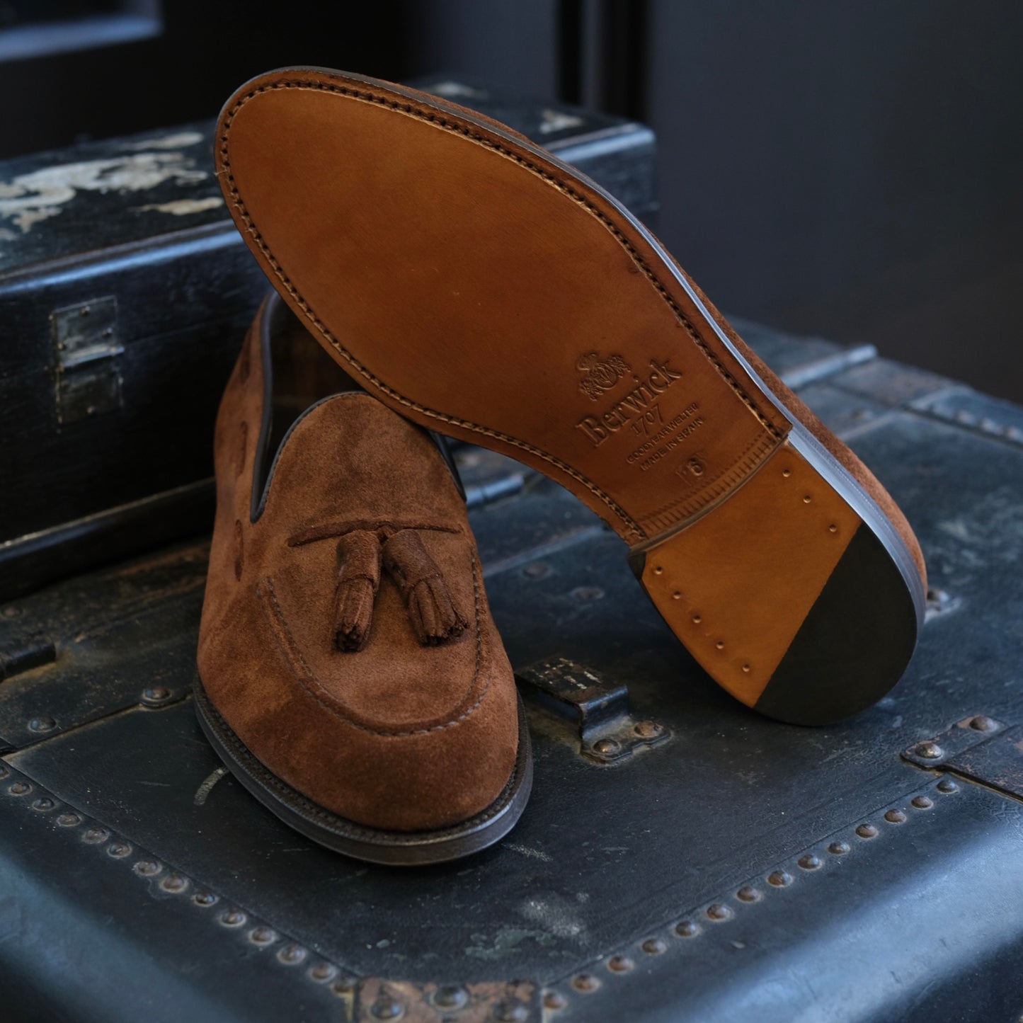 Berwick1707 Suede Unlined Tassel Loafer