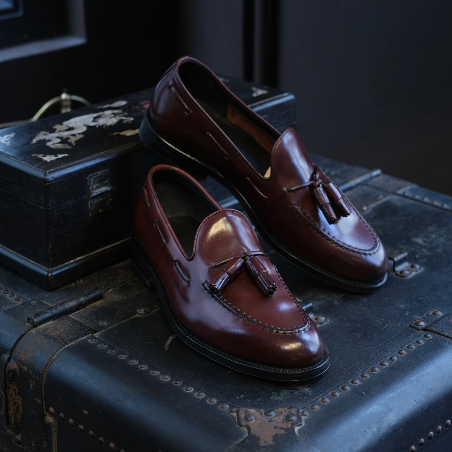 Berwick1707 Shell Cordovan Unlined Tassel Loafer