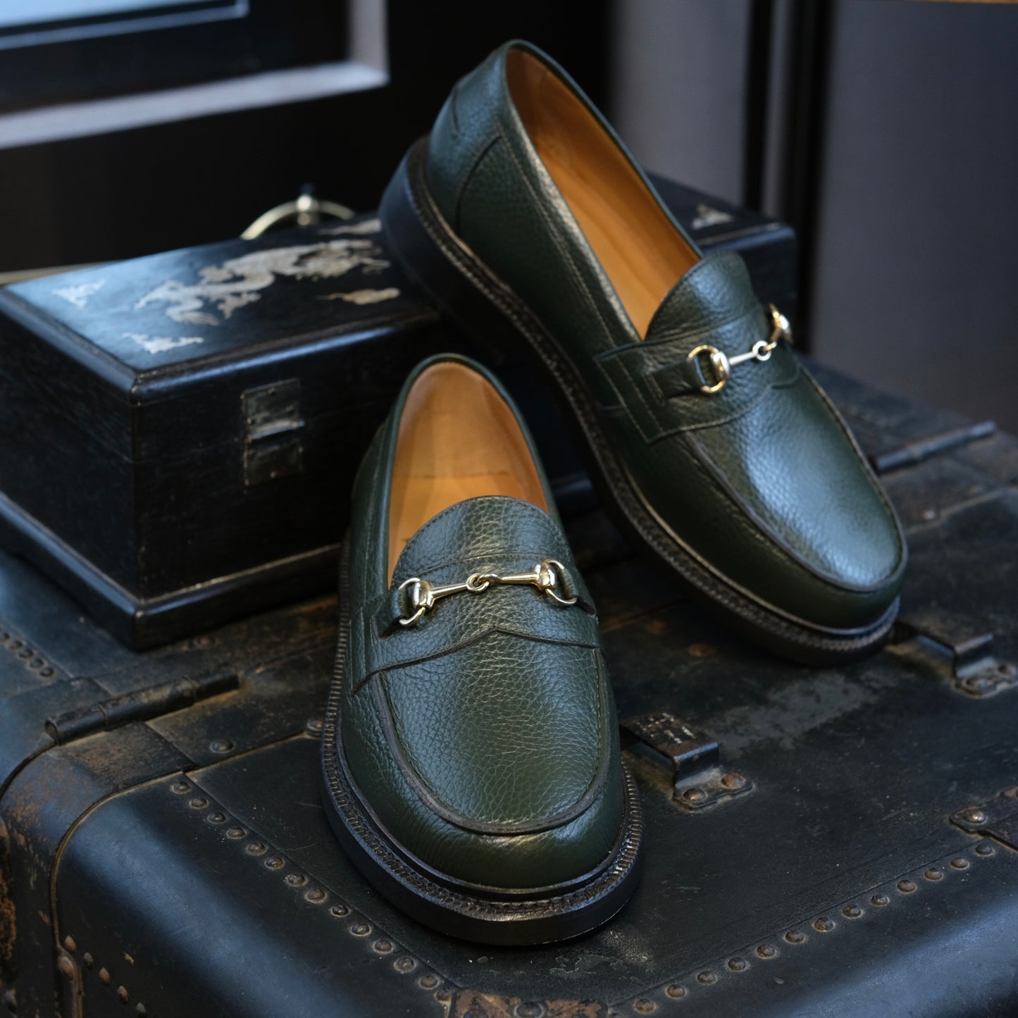 Blackstock & Weber Mason Horsebit Loafer (Green Grain)