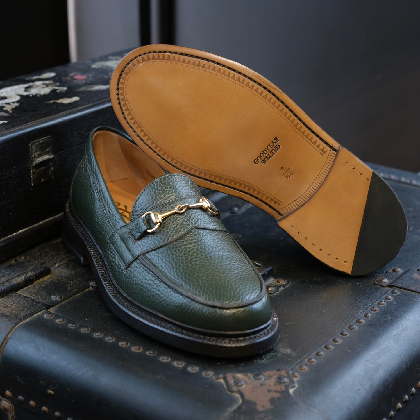 Blackstock & Weber Mason Horsebit Loafer (Green Grain)