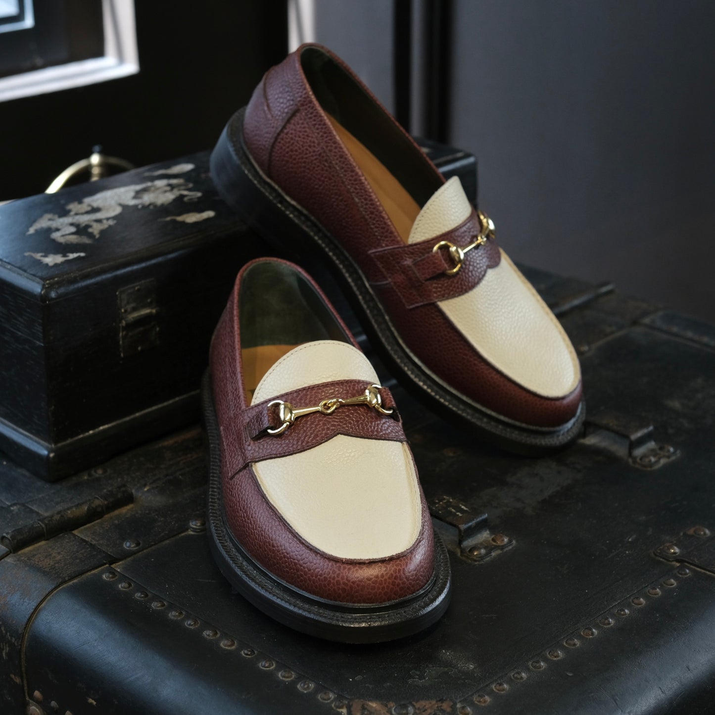 Blackstock & Weber Mason Horsebit Loafer (Bordeaux/Cream)