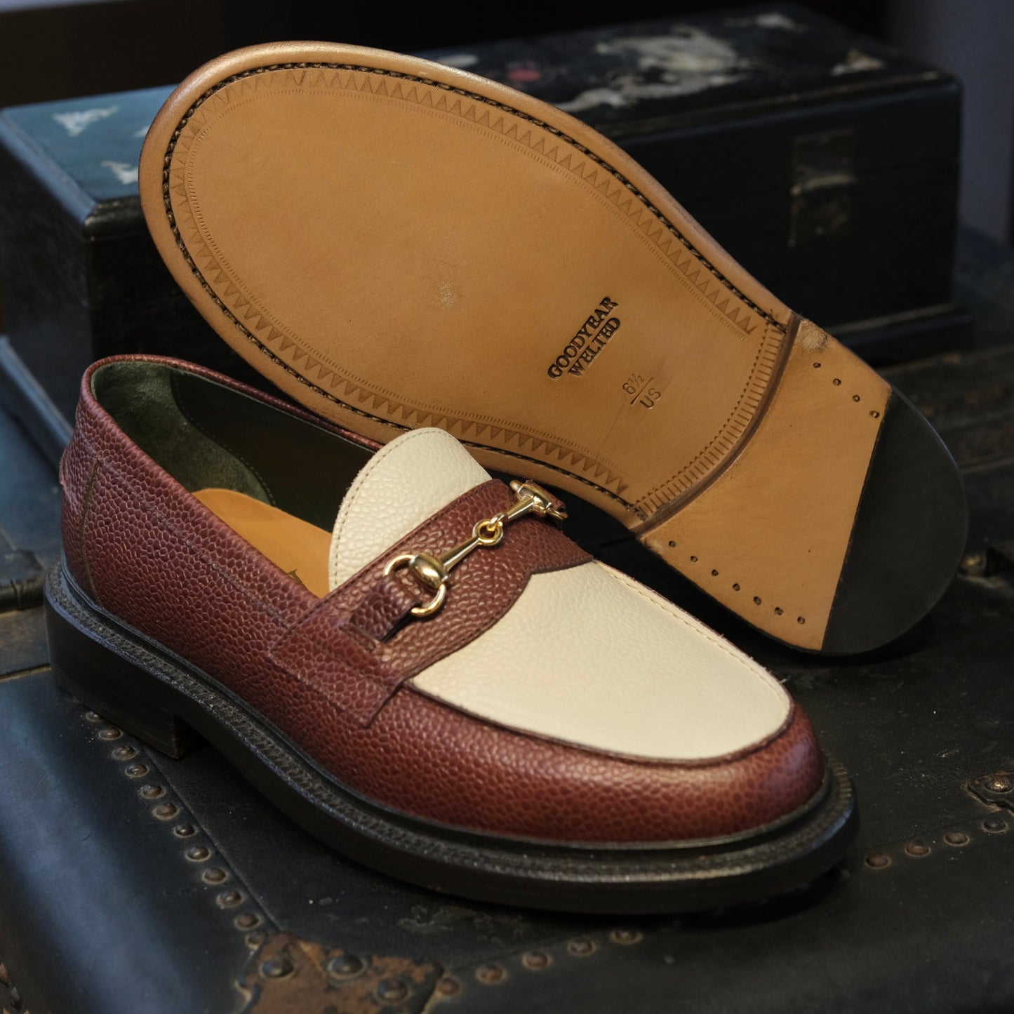 Blackstock & Weber Mason Horsebit Loafer (Bordeaux/Cream)