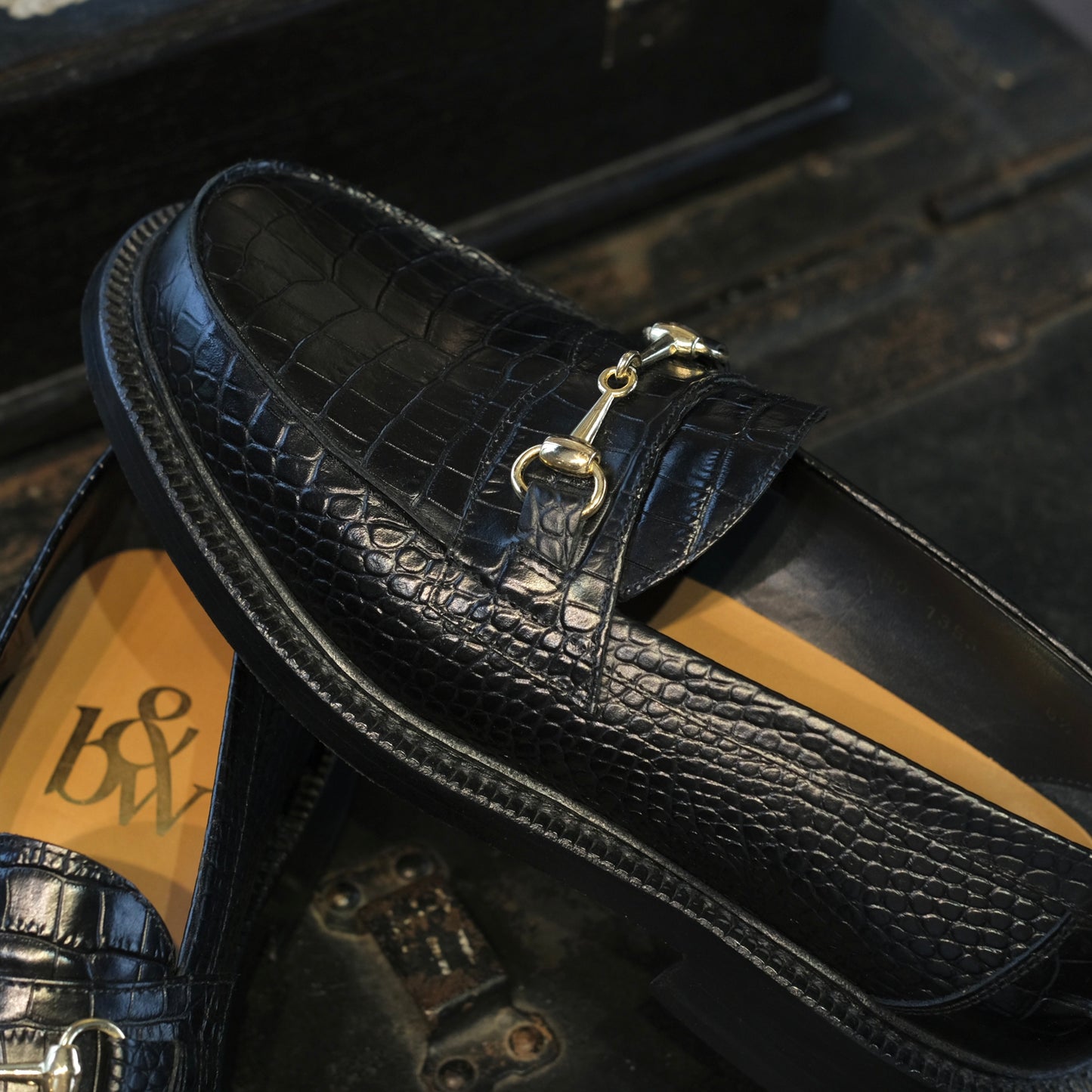 Blackstock & Weber Mason Horsebit Loafer (Onyx Croc)