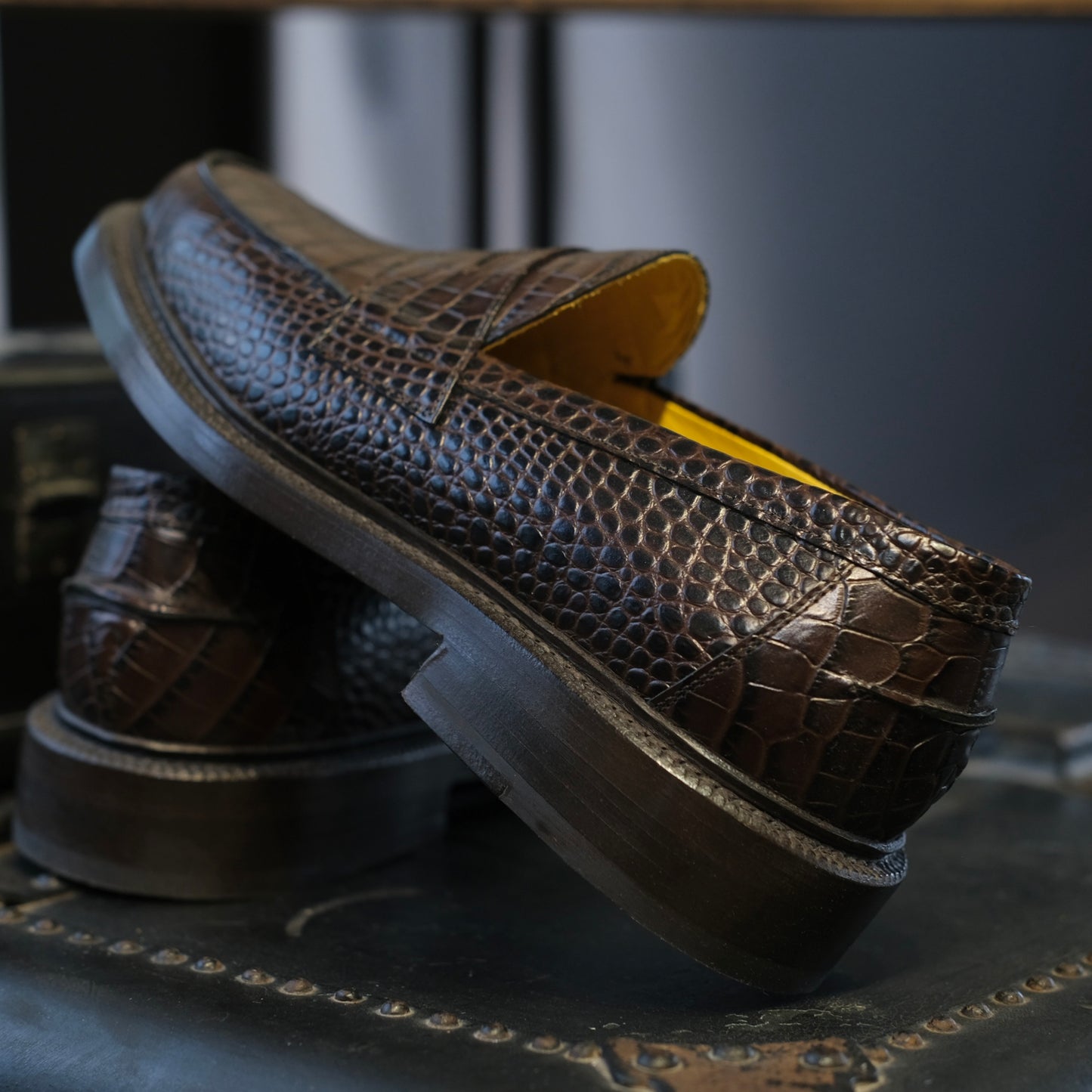 Blackstock & Weber Ellis Penny Loafer (Walnut Croc)