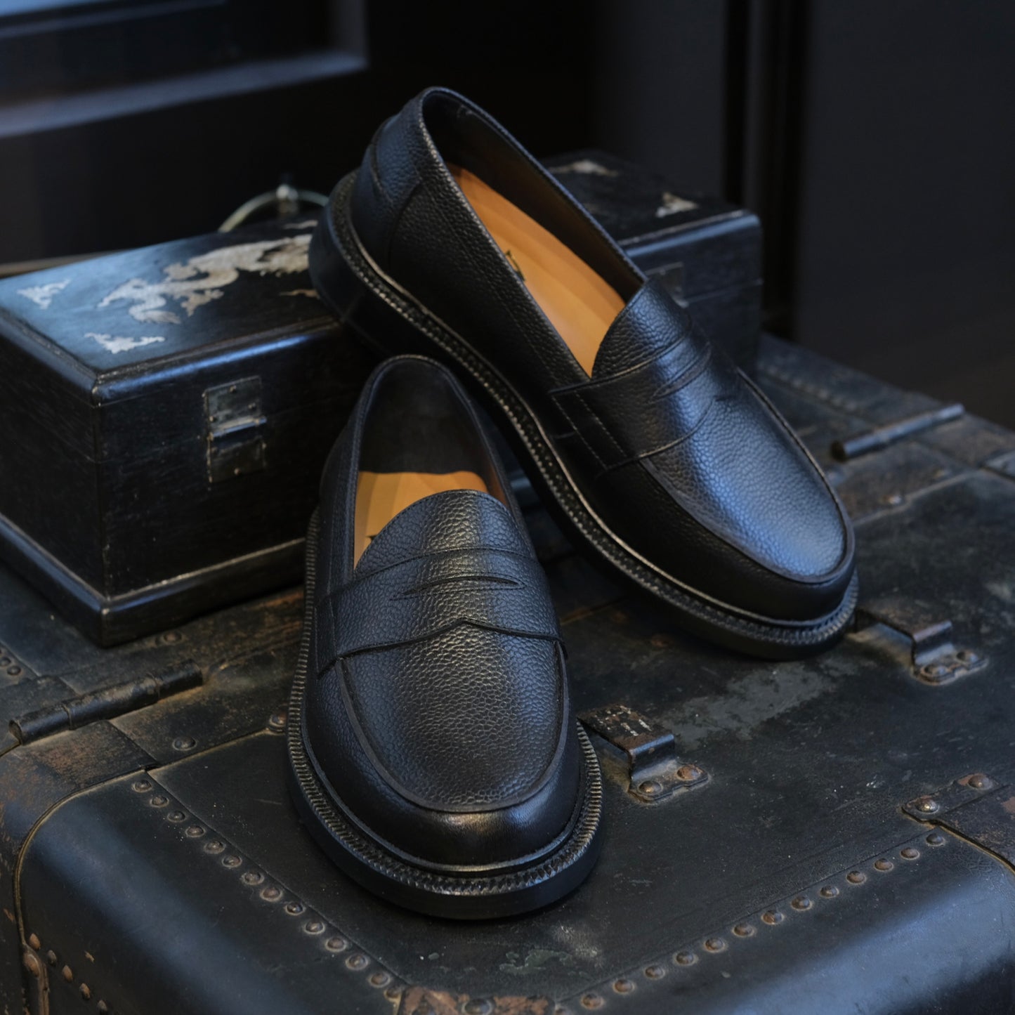 Blackstock & Weber Ellis Penny Loafer (Onyx Pebble)