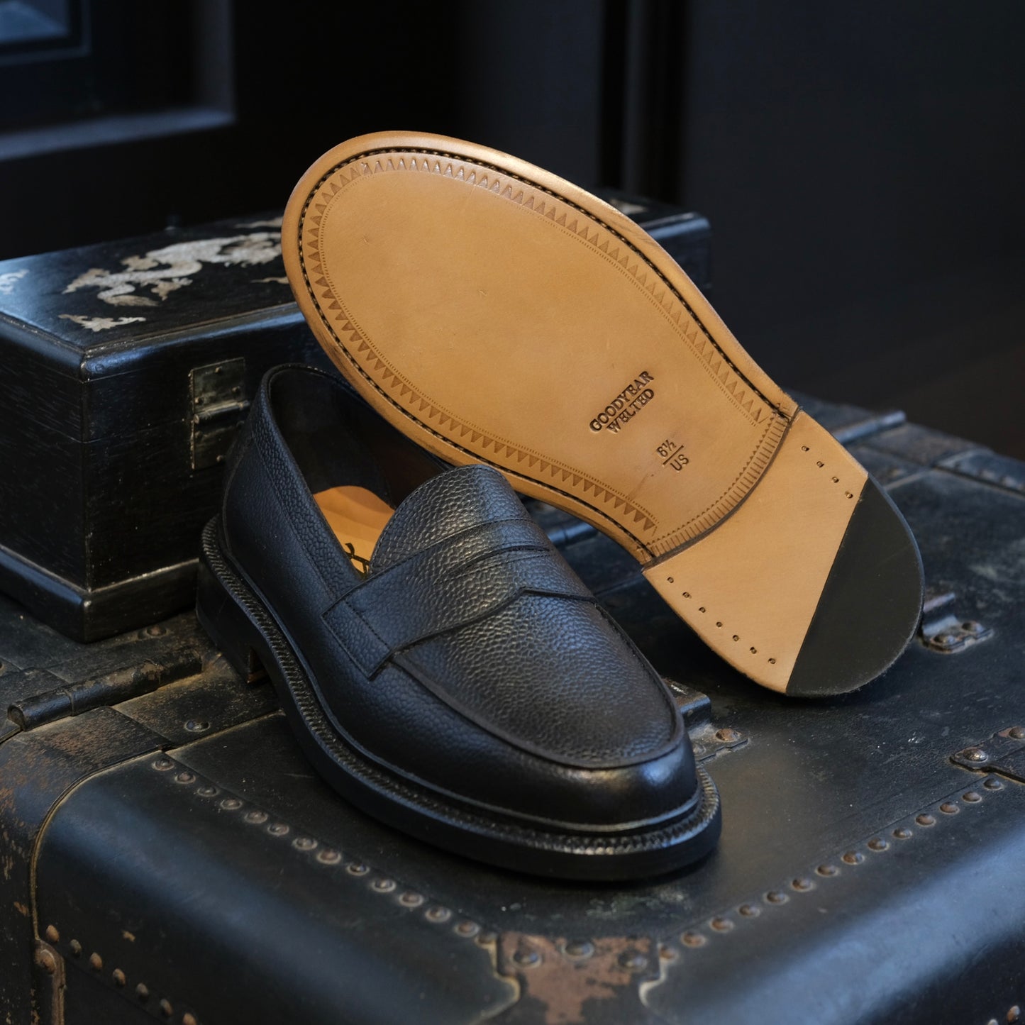 Blackstock & Weber Ellis Penny Loafer (Onyx Pebble)