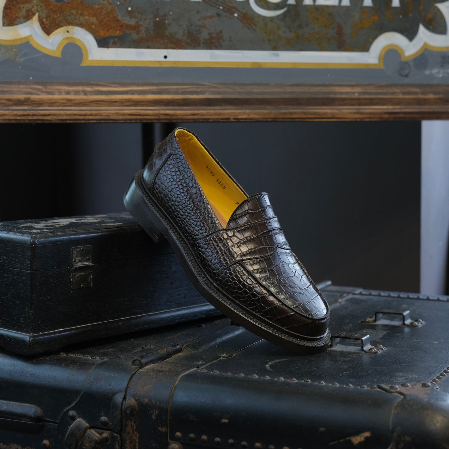 Blackstock & Weber Ellis Penny Loafer (Walnut Croc)