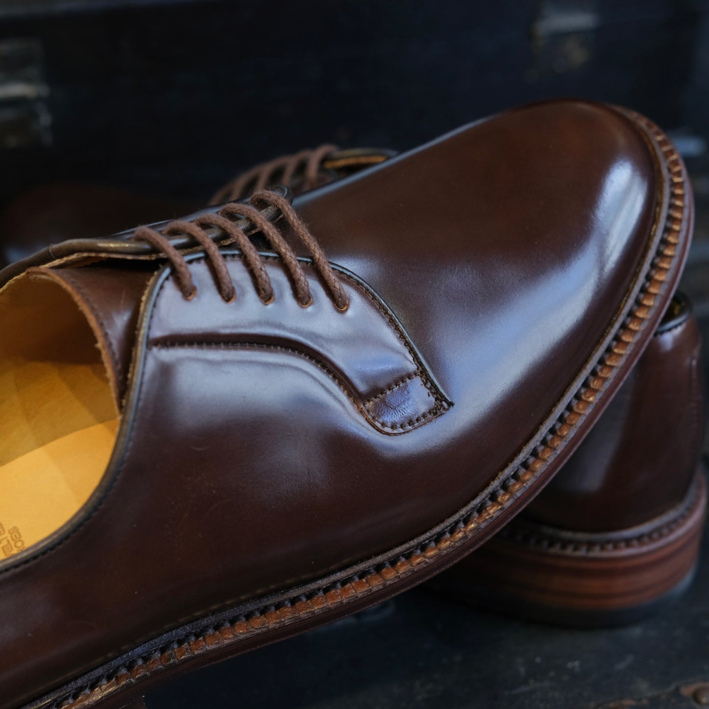 Berwick1707 Shell Cordovan Plain Toe Derby