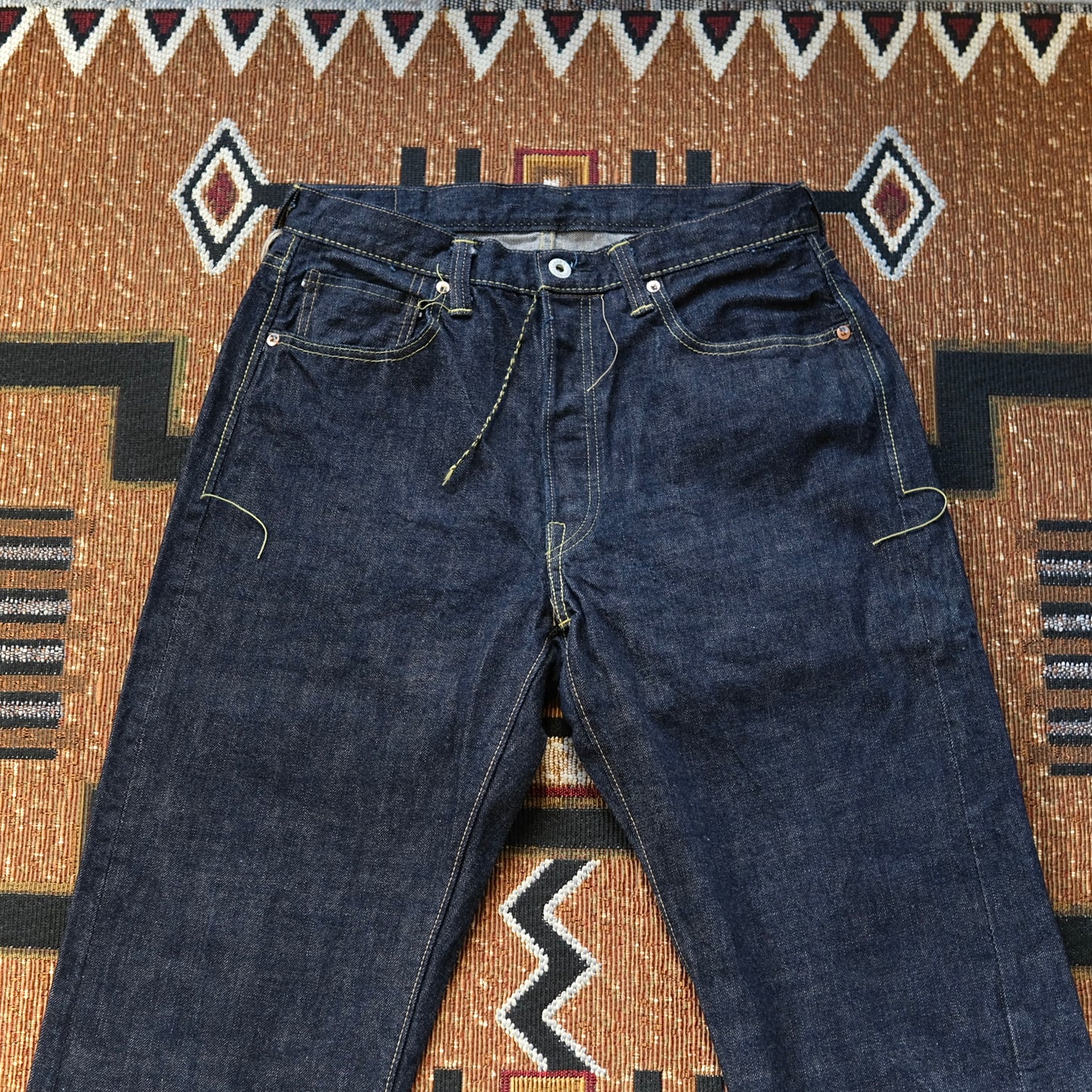 FULL COUNT WWII Model Brown Cotton Denim Pants