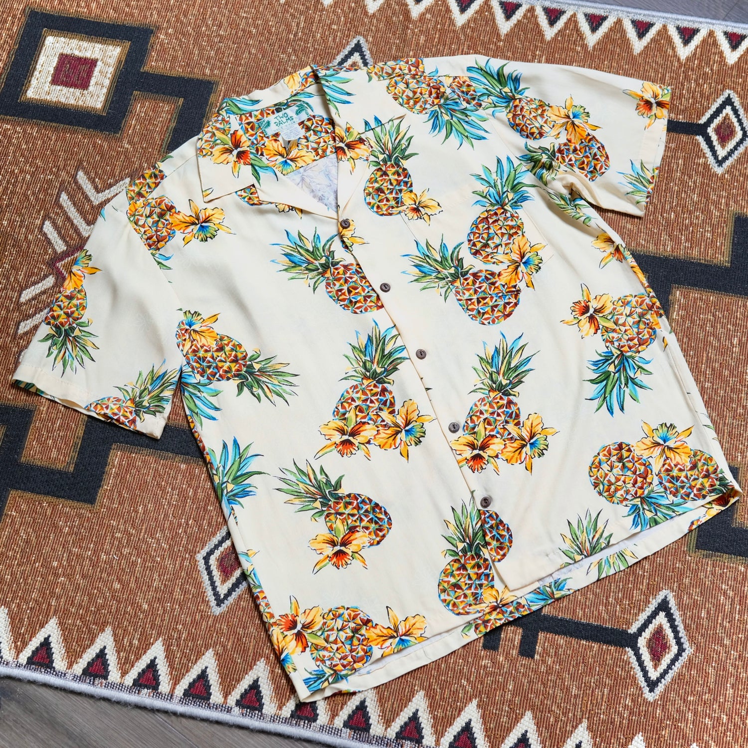 Two Palms Rayon Shirts (Cream Golden Pineapple)