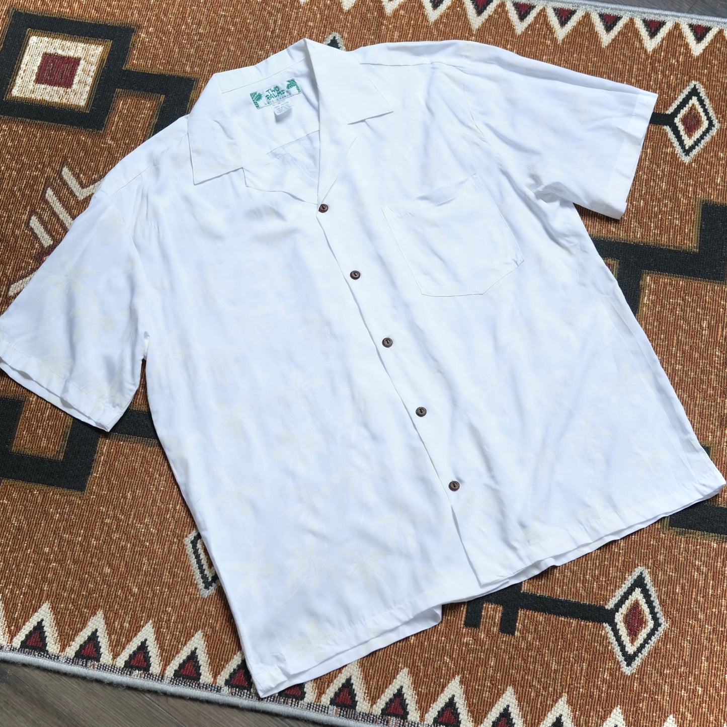 Two Palms Rayon Shirts (White Palm Tree)