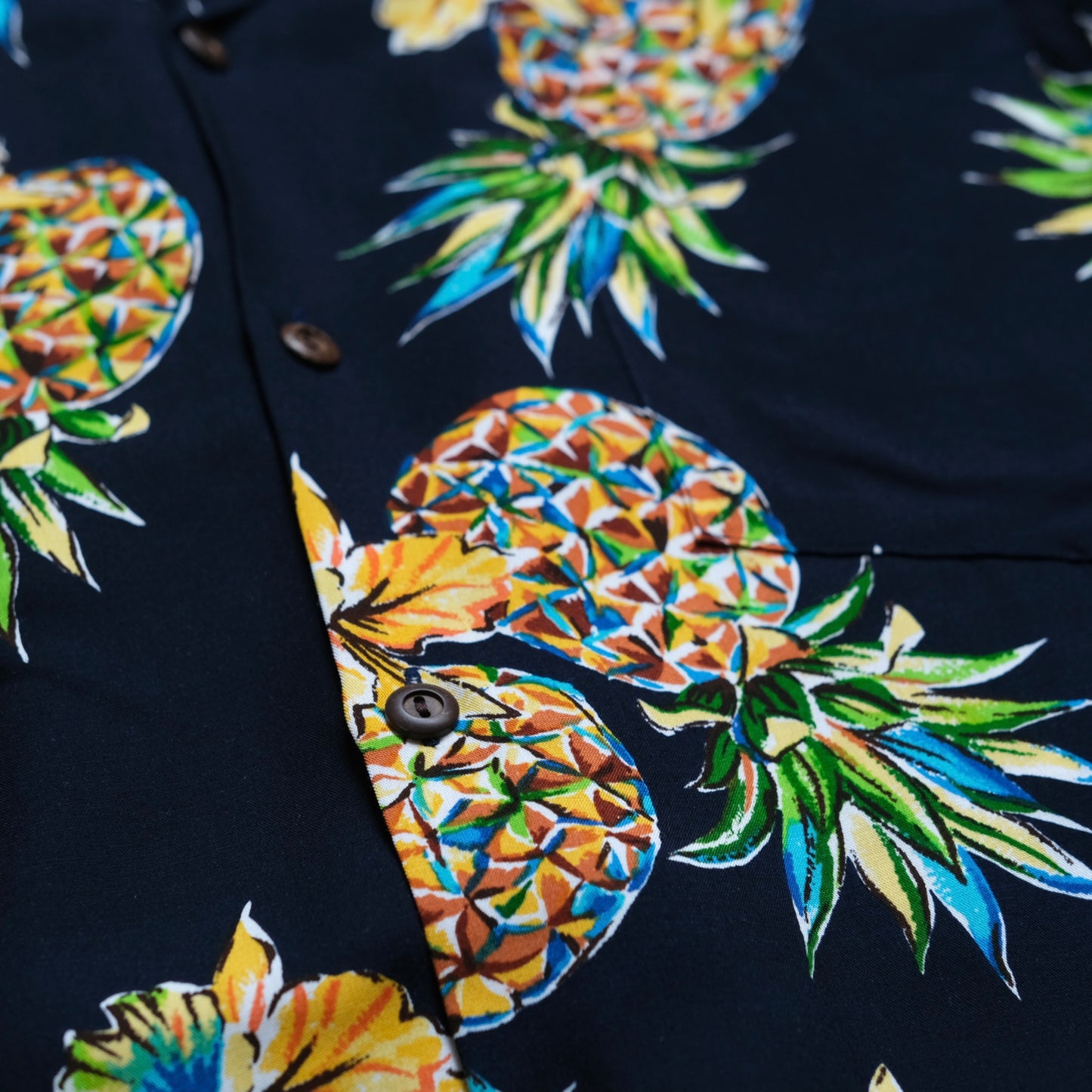 Two Palms Rayon Shirts (Navy Golden Pineapple)