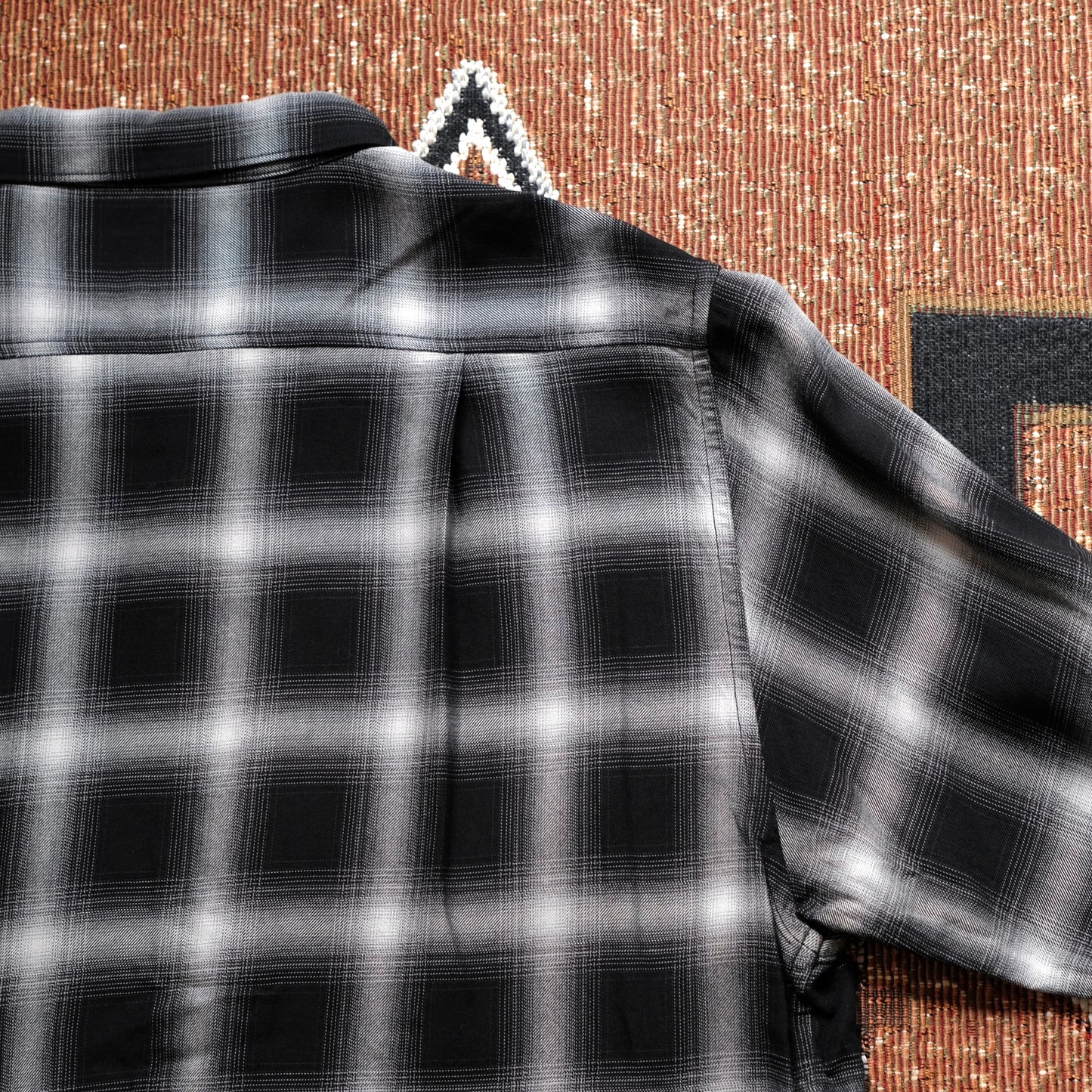 FULL COUNT Rayon Check Open Collar Shirt