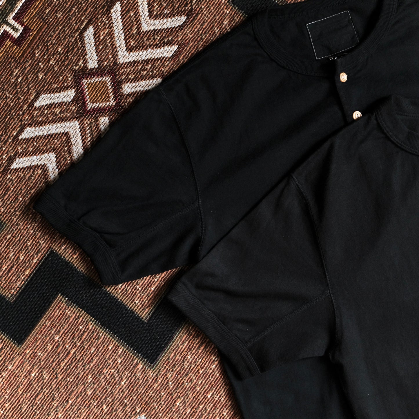FULL COUNT Flat Seam Heavyweight Henley T-Shirt (LH Exclusive)