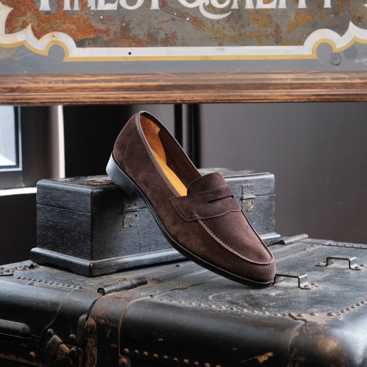 Oriental Shoemaker Unlined Suede Albers Penny Loafer