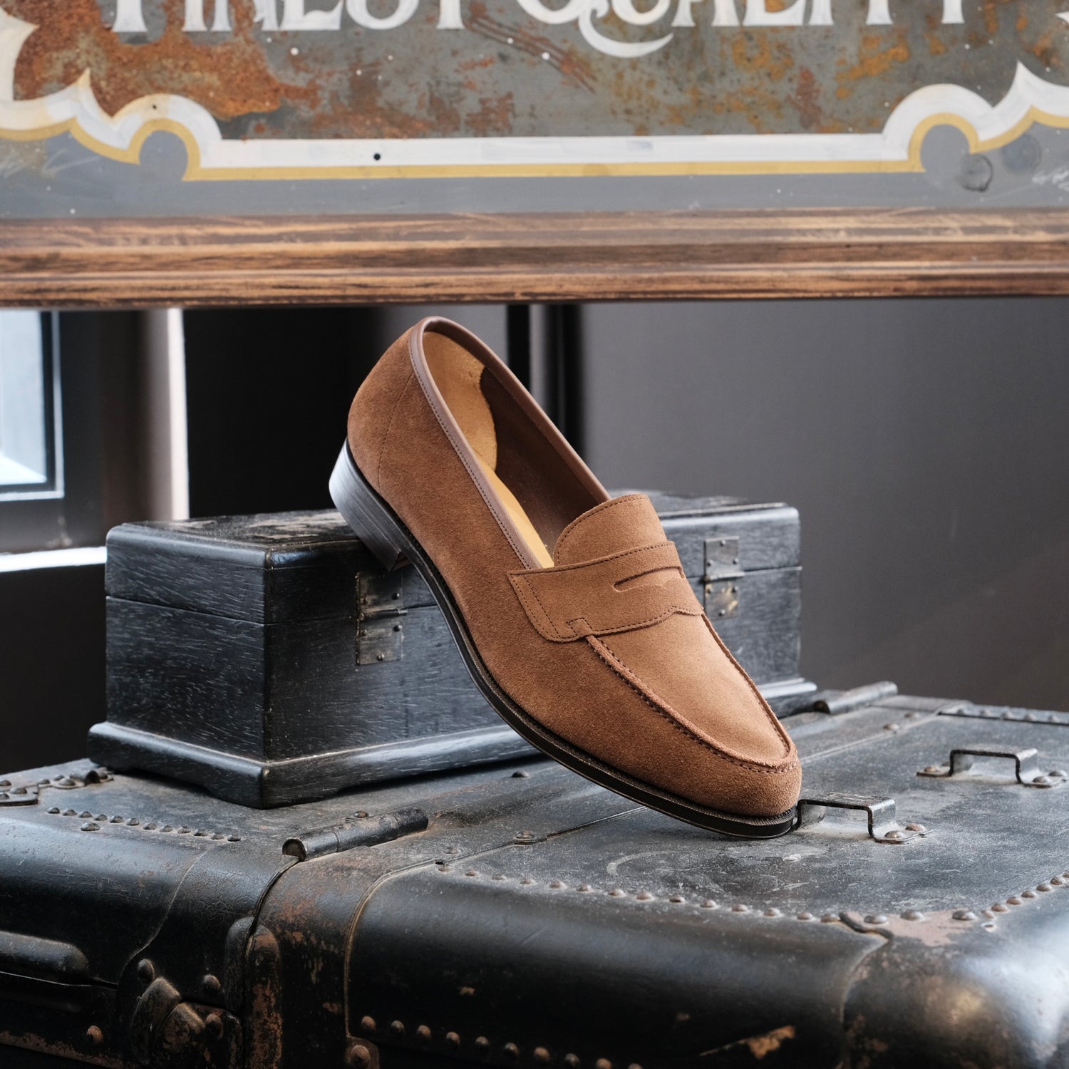 Oriental Shoemaker Unlined Suede Albers Penny Loafer