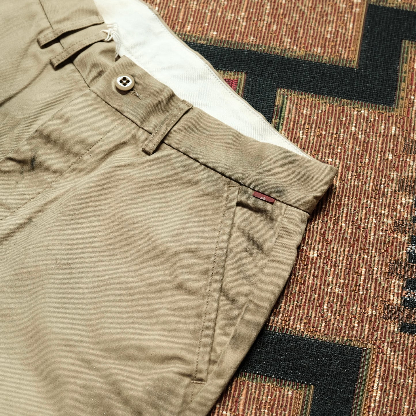 ANACHRONORM Painted No Tuck Wide Chino Trousers