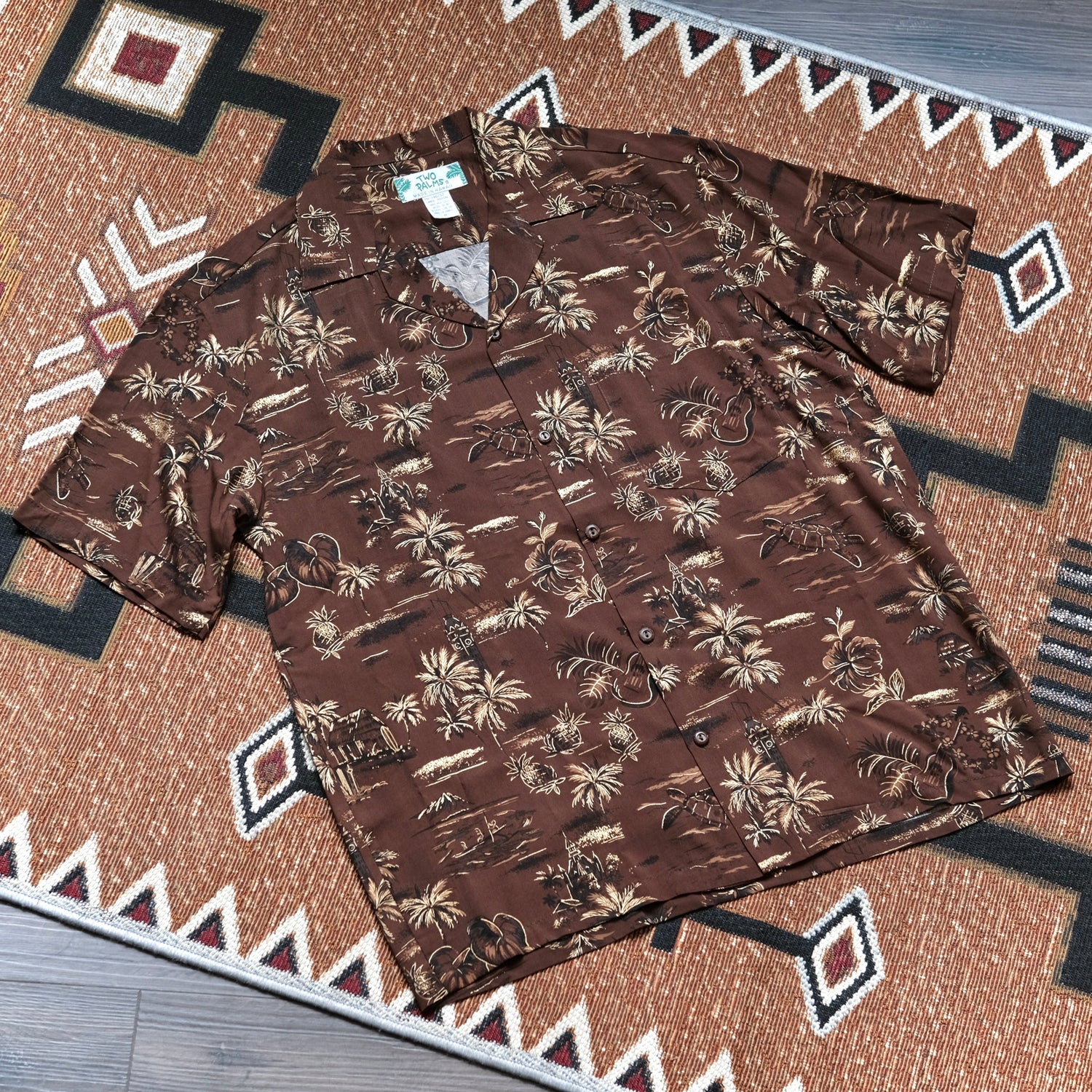 Two Palms Rayon Shirts (Brown Golden Vintage)