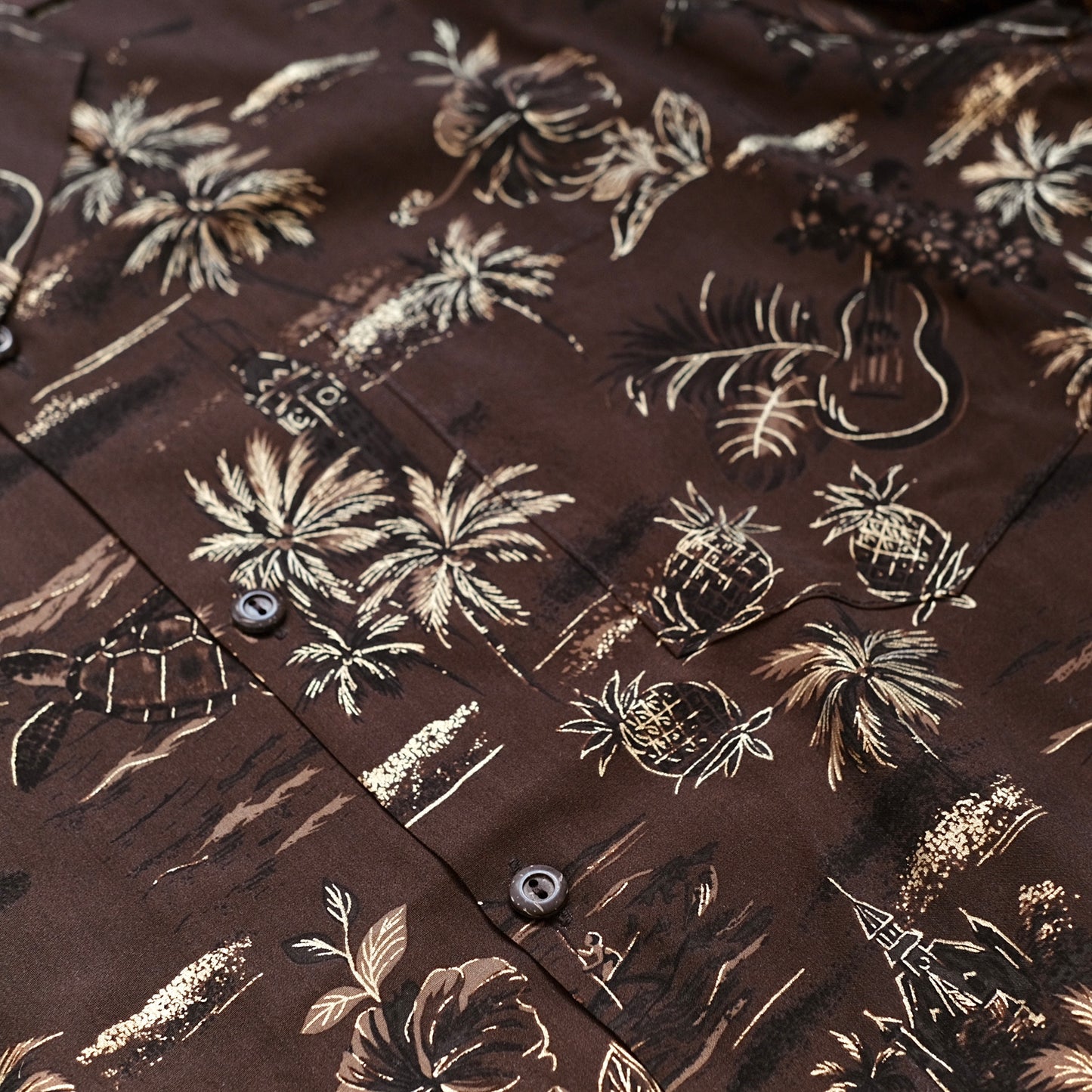 Two Palms Rayon Shirts (Brown Golden Vintage)