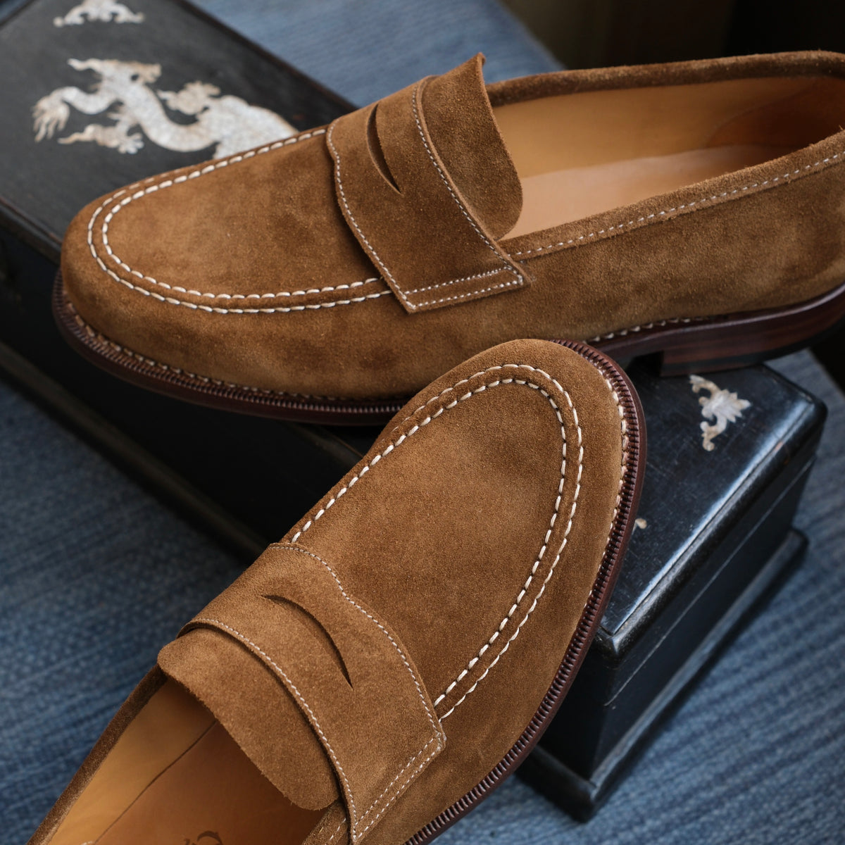 Berwick1707 Snuff Suede Penny Loafer (5687)