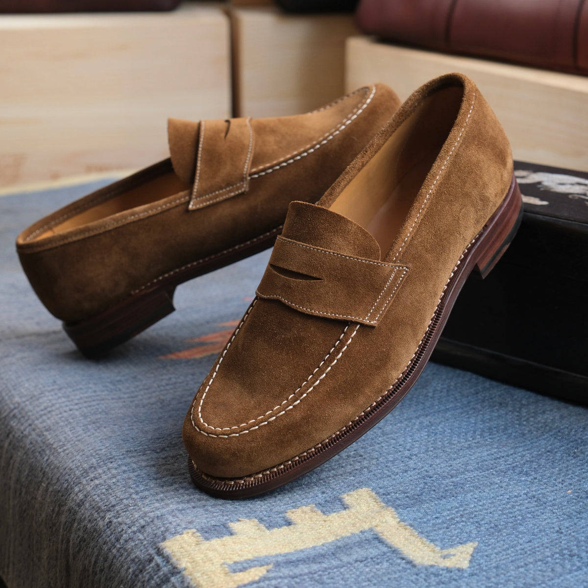 Berwick1707 Snuff Suede Penny Loafer (5687)