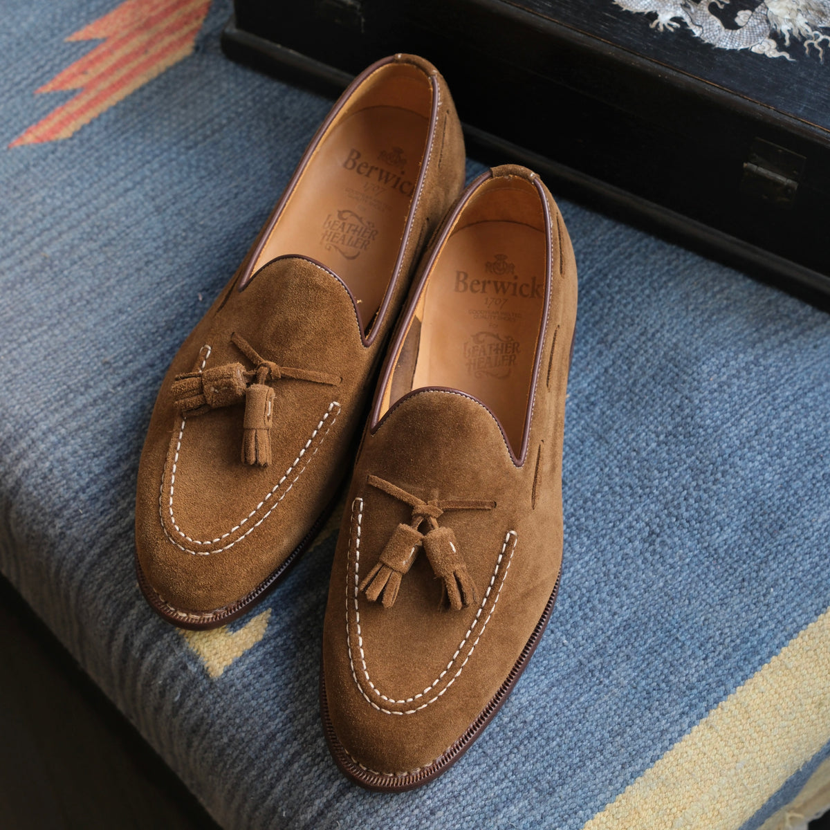 Berwick1707 Suede Unlined Tassel Loafer