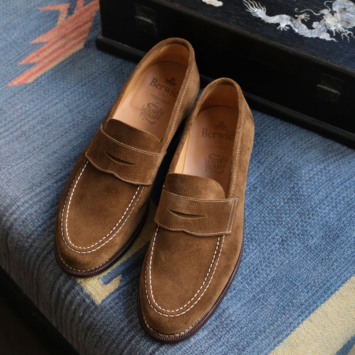 Berwick1707 Snuff Suede Penny Loafer (5687)