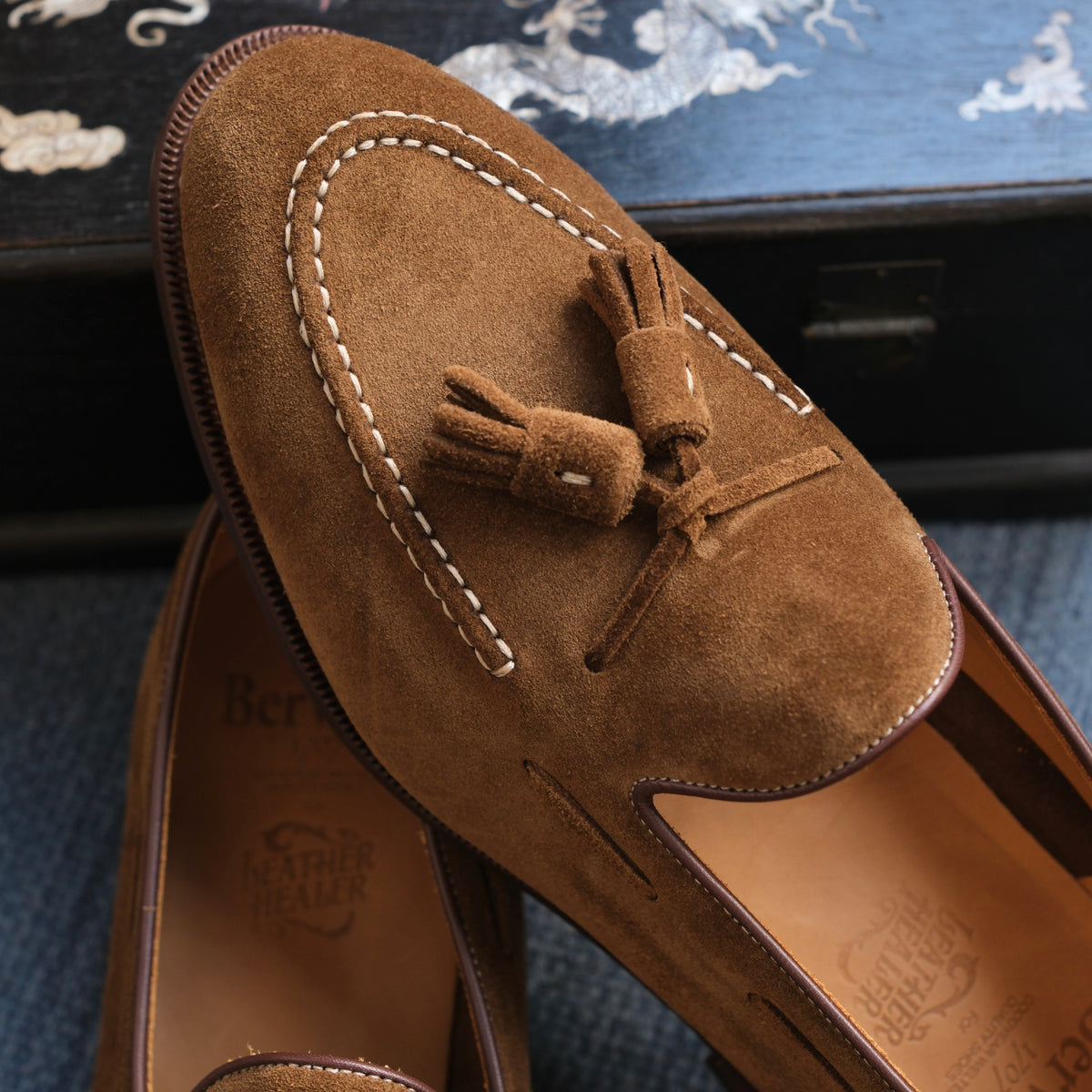 Berwick1707 Suede Unlined Tassel Loafer