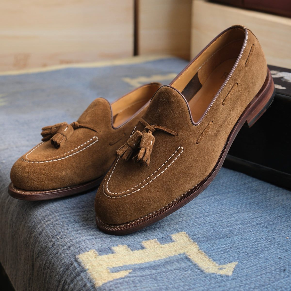 Berwick1707 Suede Unlined Tassel Loafer