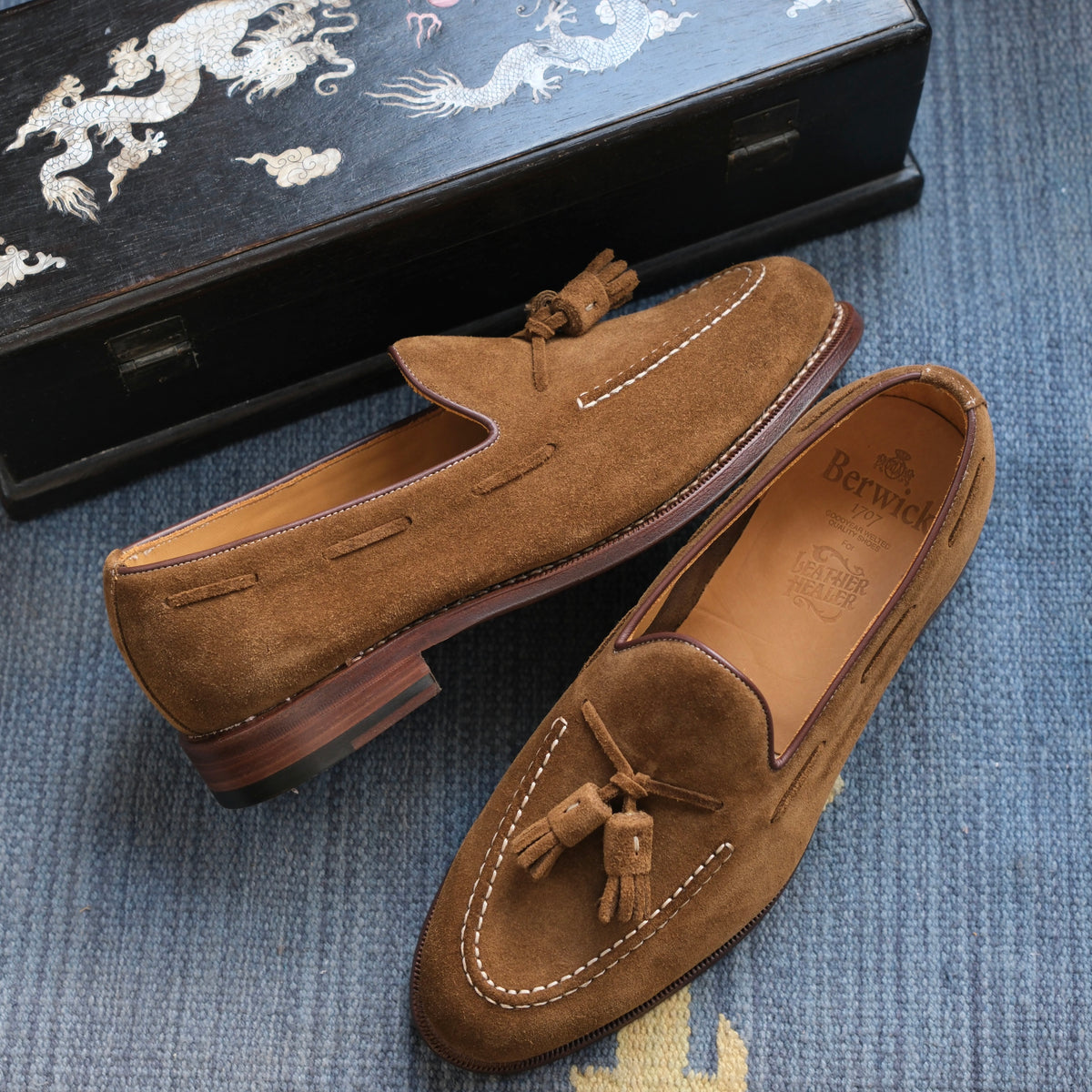 Berwick1707 Suede Unlined Tassel Loafer