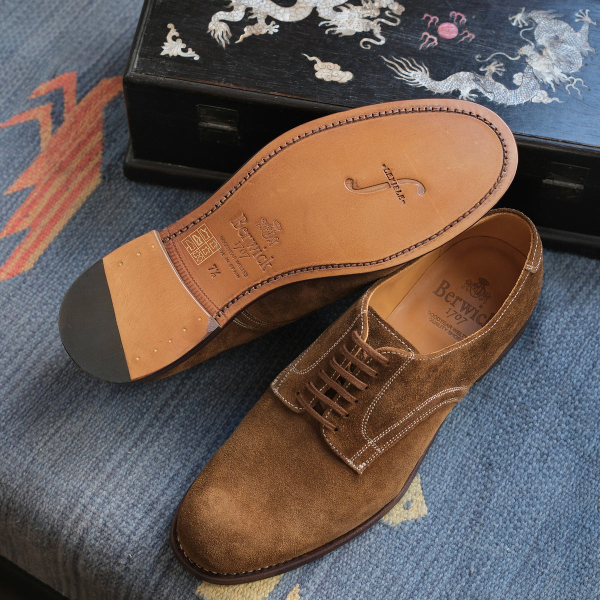 Berwick1707 Snuff Suede Service Shoe (5048)