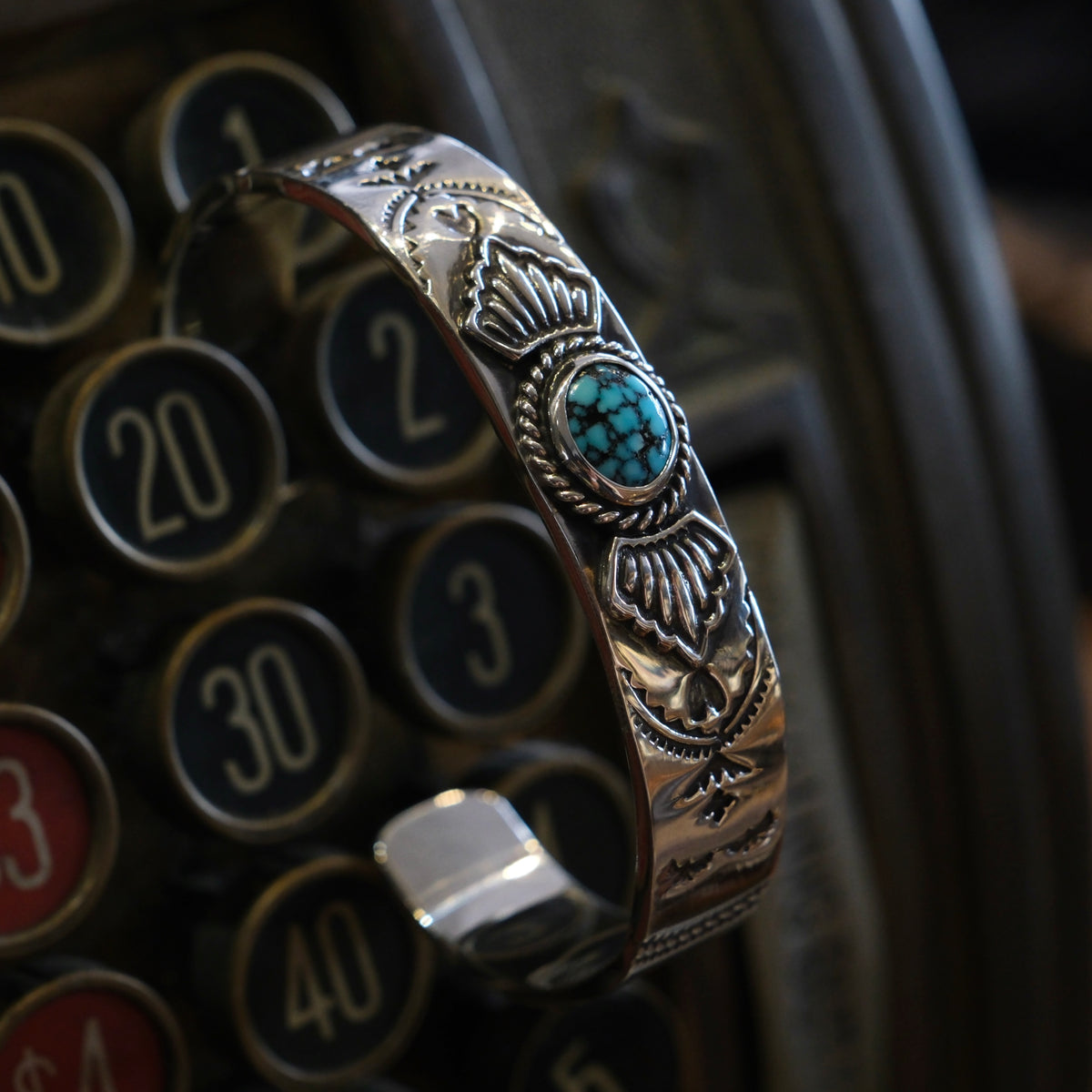 Dear Blossom High Grade Turquoise Elements of The Sky Bangle (B-138HG)