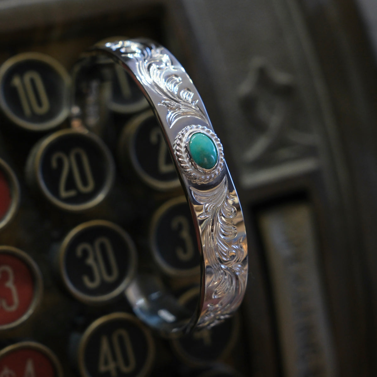 Dear Blossom Turquoise Arabesque Bangle (B-057A)