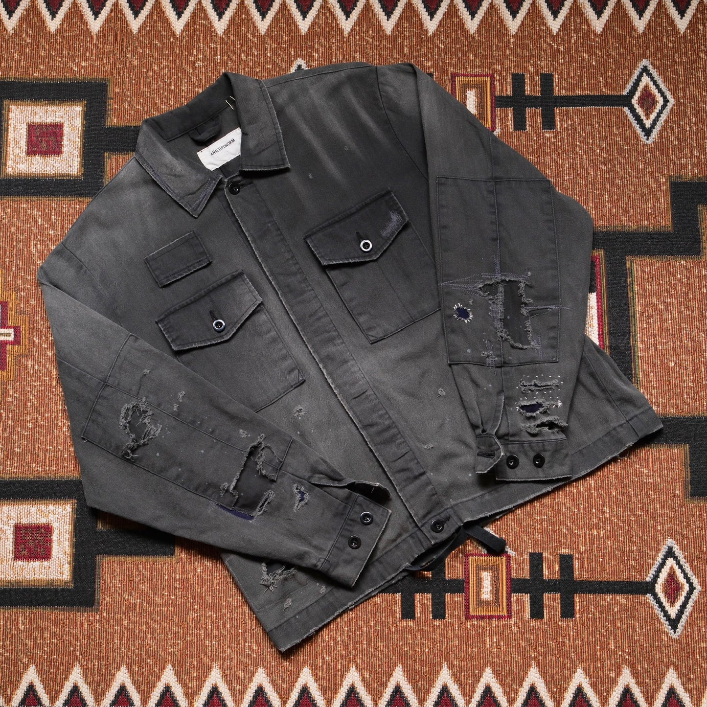 ANACHRONORM Remaked Herringbone Military Shirt Jacket