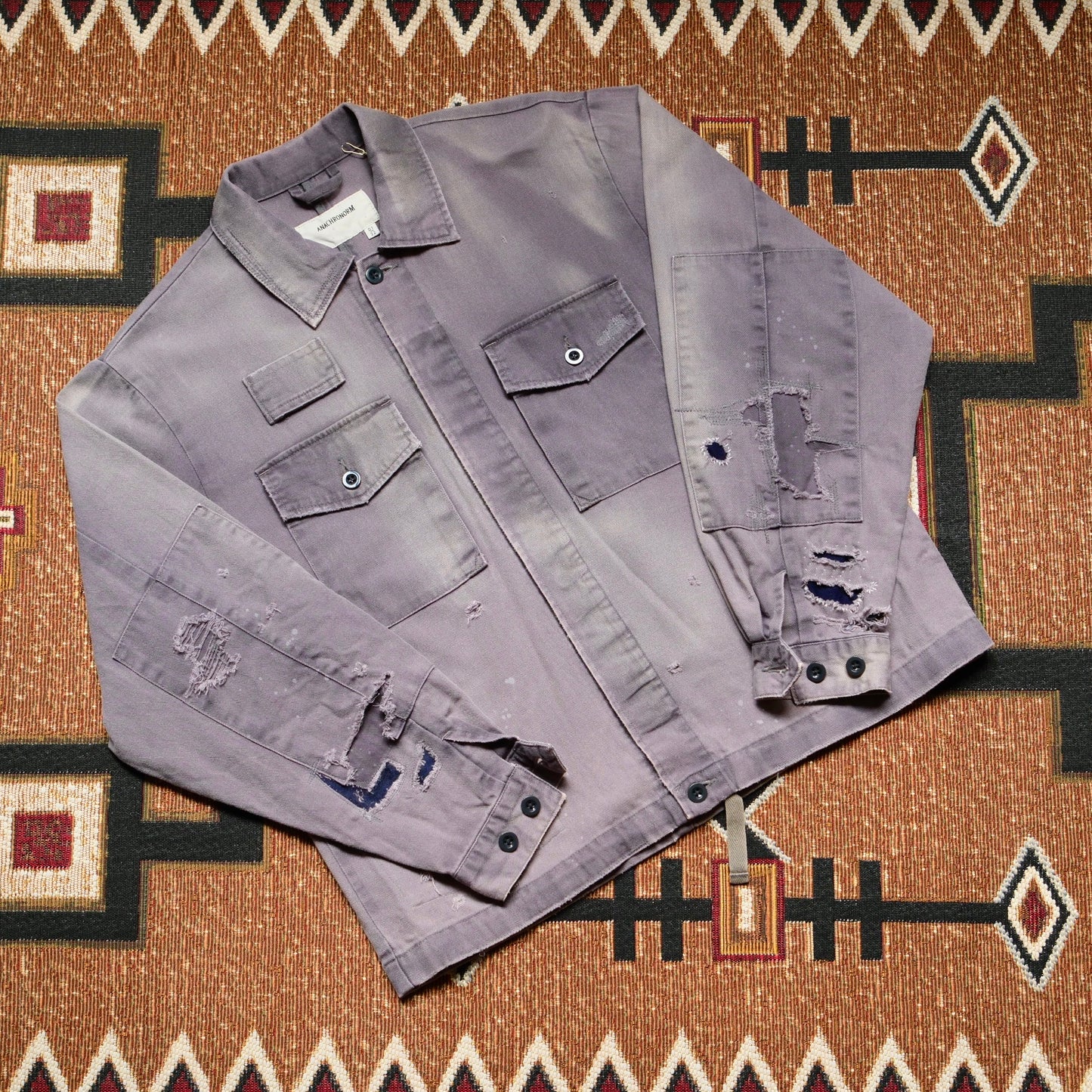 ANACHRONORM Remaked Herringbone Military Shirt Jacket