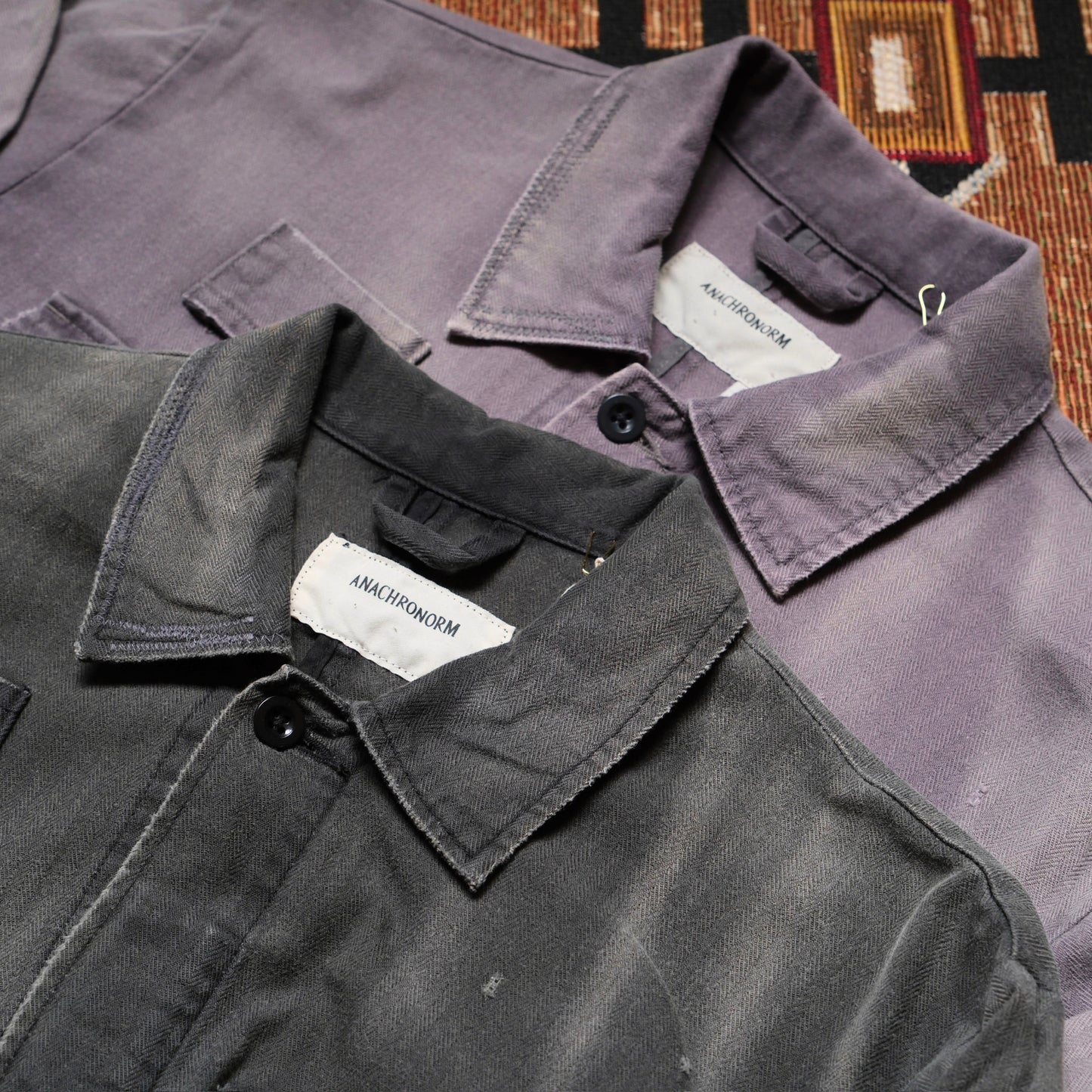 ANACHRONORM Remaked Herringbone Military Shirt Jacket