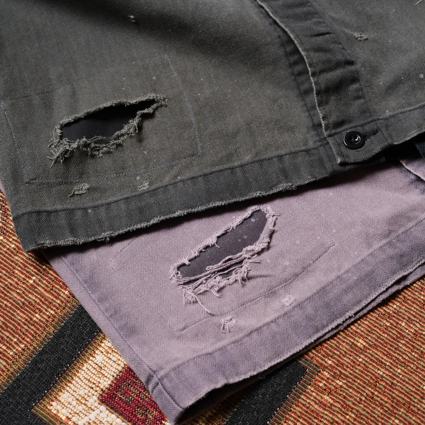 ANACHRONORM Remaked Herringbone Military Shirt Jacket