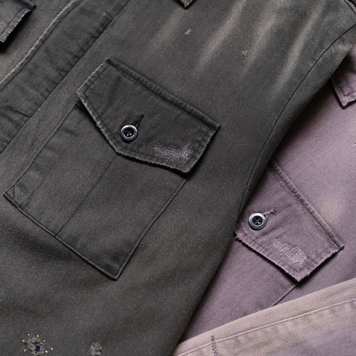 ANACHRONORM Remaked Herringbone Military Shirt Jacket