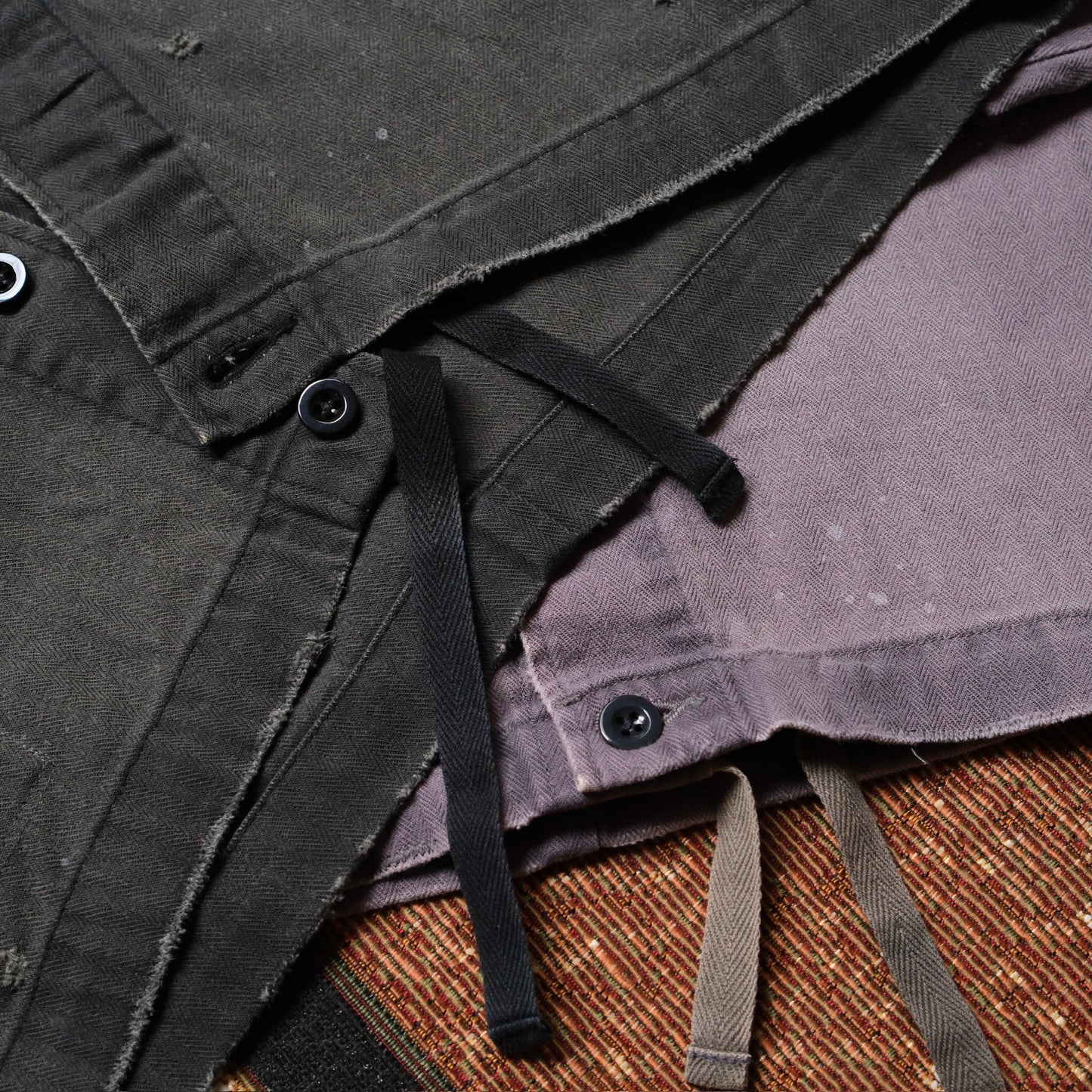 ANACHRONORM Remaked Herringbone Military Shirt Jacket