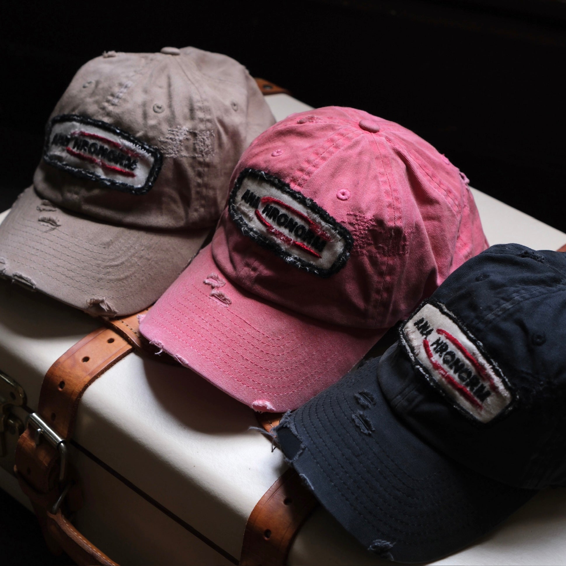 ANACHRONORM Distressed Patch 6 Panel Cap – Leather Healer