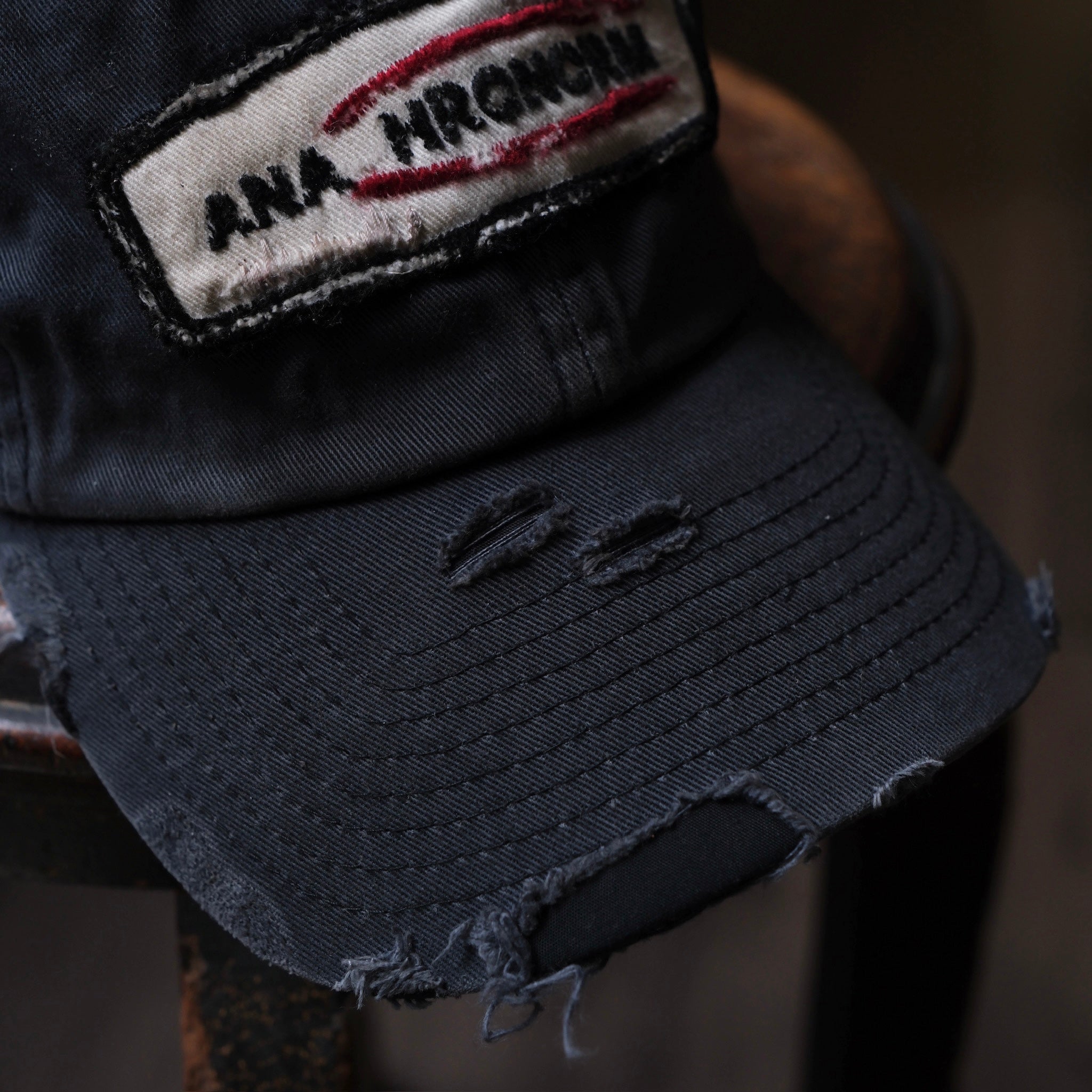 ANACHRONORM Distressed Patch 6 Panel Cap – Leather Healer