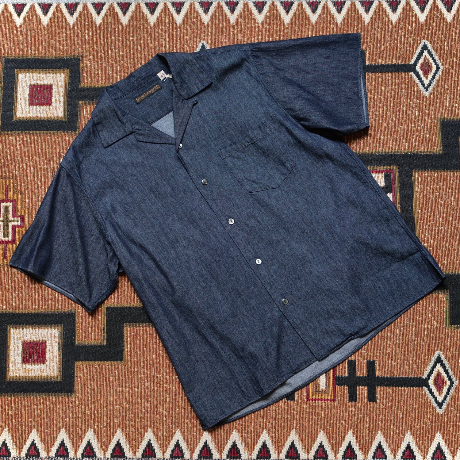 FULL COUNT Denim Open Collar S/S Shirt