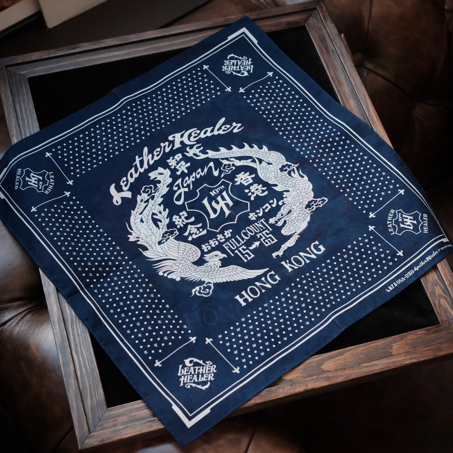 LEATHER HEALER x FULL COUNT Dragon & Phoenix Bandana (LH 10th Anniversary Limited Edition)