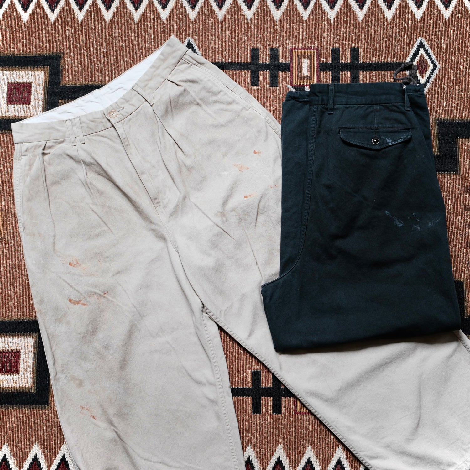 ANACHRONORM Dirtwork Wide Chino Trousers