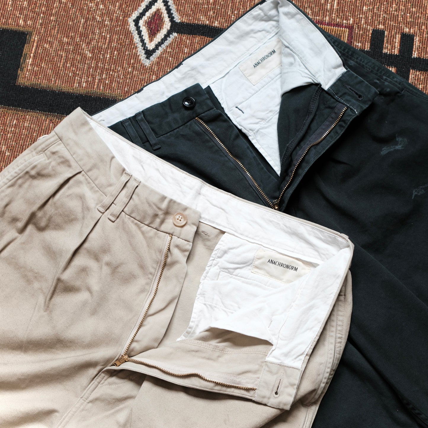 ANACHRONORM Dirtwork Wide Chino Trousers