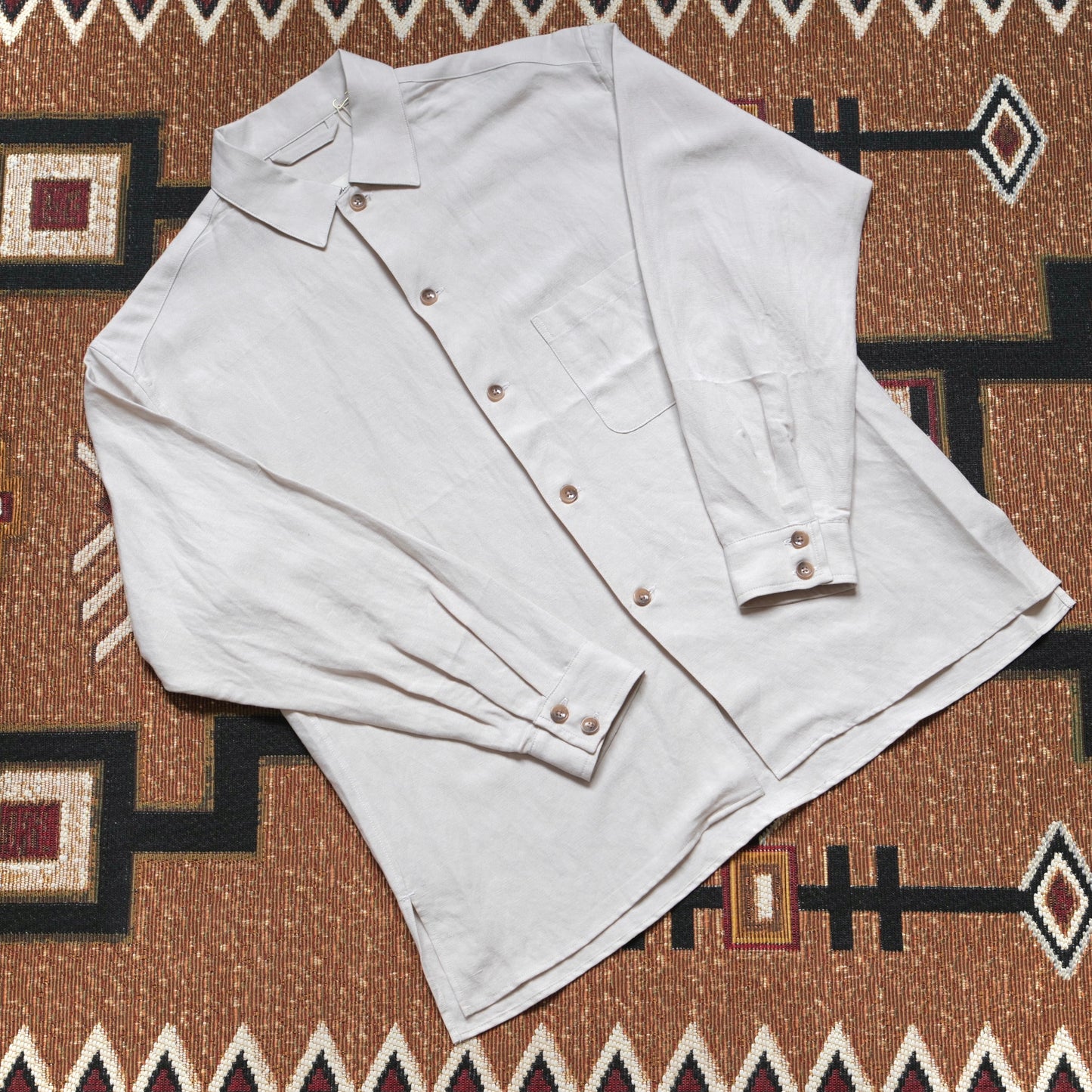 ANACHRONORM Drape Line Open Collar Shirt