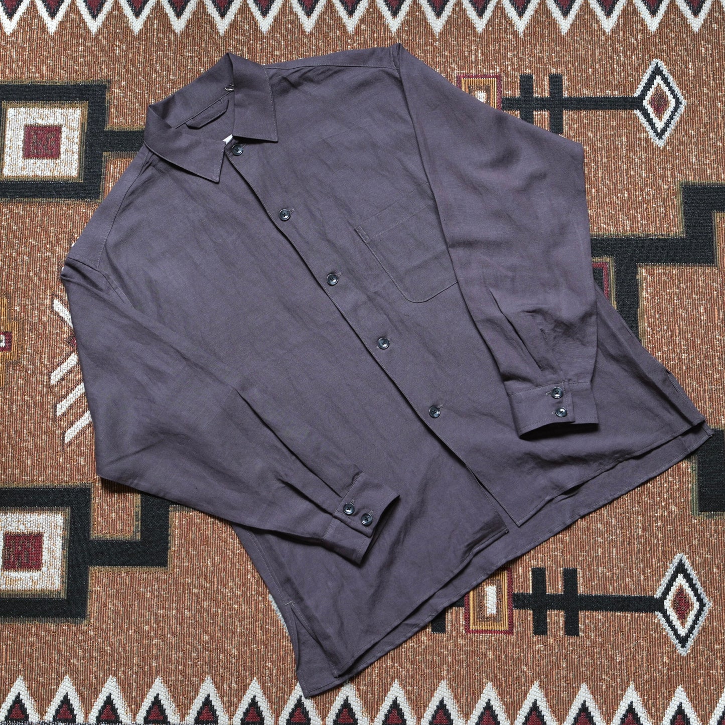 ANACHRONORM Drape Line Open Collar Shirt