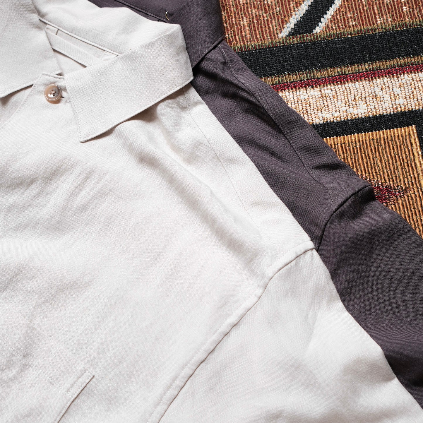 ANACHRONORM Drape Line Open Collar Shirt